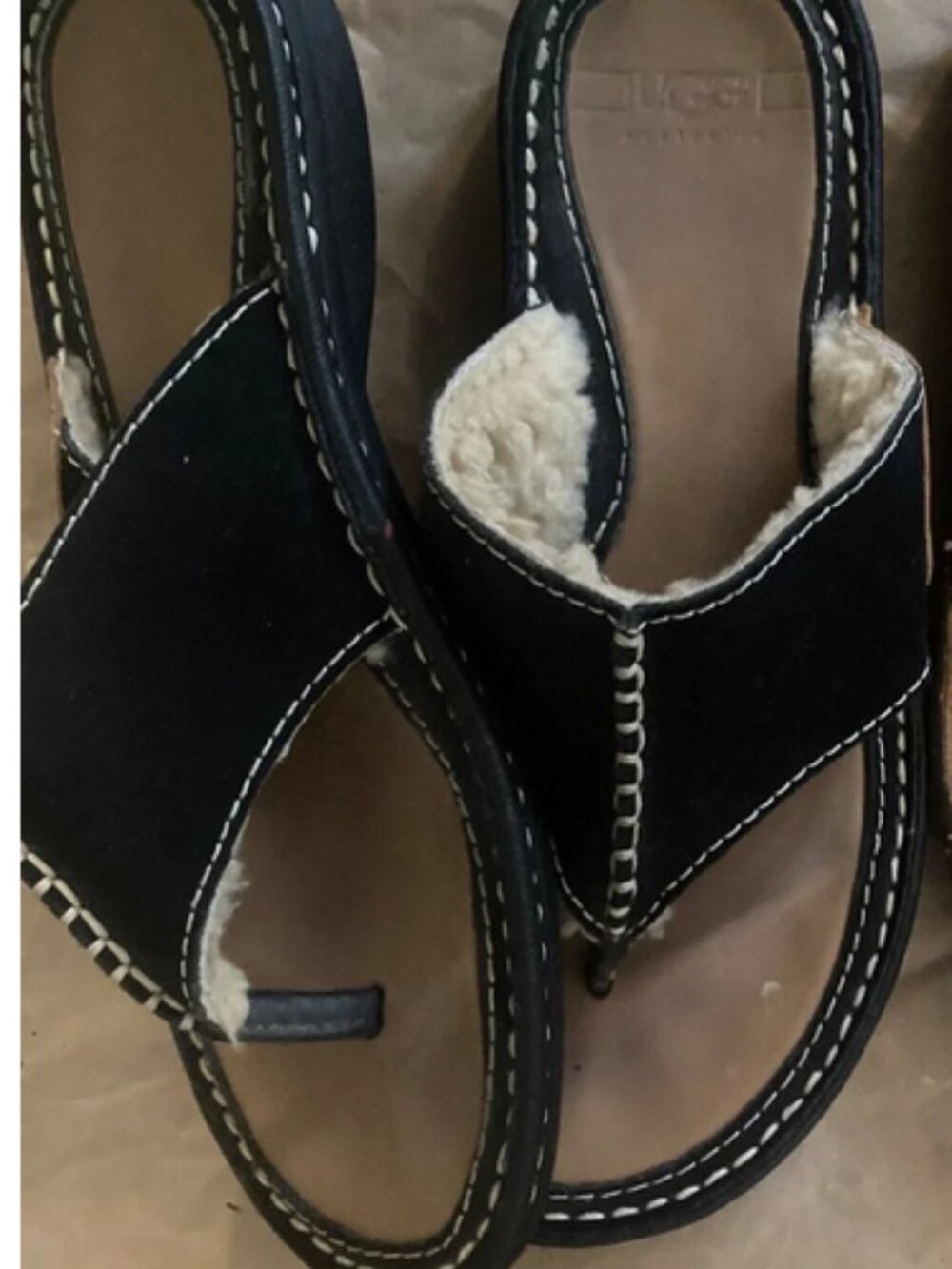 EUC sz 8- UGG Layback Black Suede Sandals